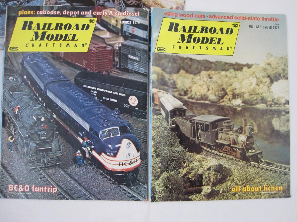 Eight Issues of Railroad Model Craftsman Magazines from 1975 including February-September, 2 lbs 9