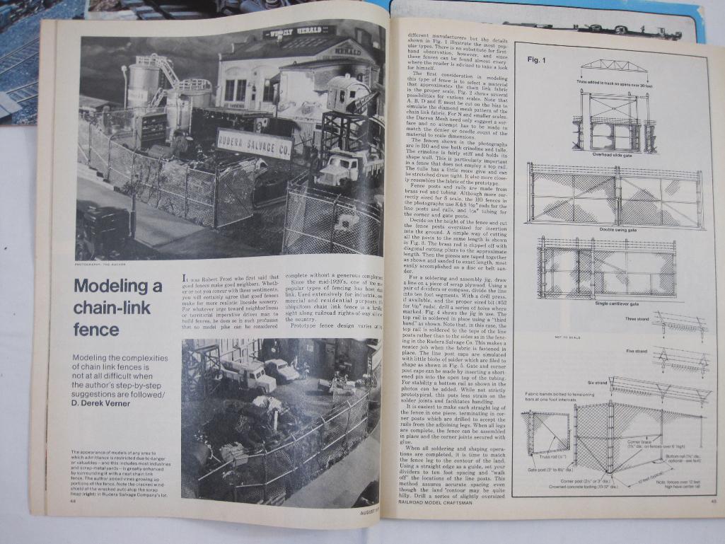 Eight Issues of Railroad Model Craftsman Magazines from 1975 including February-September, 2 lbs 9