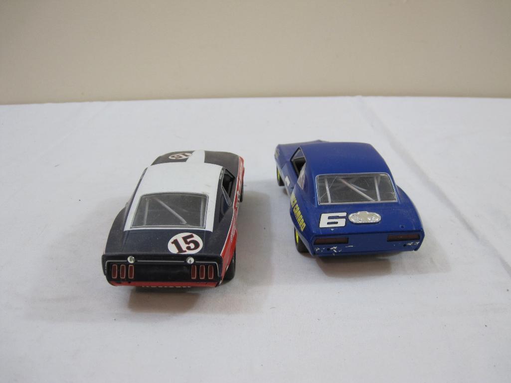 Two Hornby Slot Cars including Ford Mustang and Sunoco 1980 Chevrolet Camaro, 6 oz