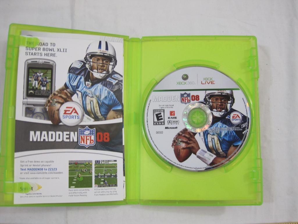 Two XBOX 360 Games including Call of Duty: World at War and Madden NFL 08, 8 oz