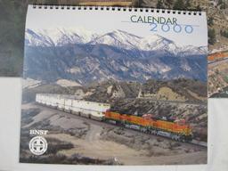 5 BNSF (Burlington Northern Santa Fe) Railroad Calendars including (2) 1997, 1998, 1999, and 2000, 1