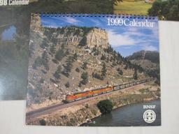 5 BNSF (Burlington Northern Santa Fe) Railroad Calendars including (2) 1997, 1998, 1999, and 2000, 1