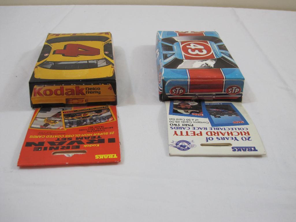 Two Sets of Traks collectible Race Cards including Kodak Ernie Irvan Team Set and 20 Years of