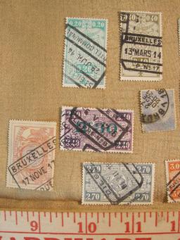 Lot of 12 Belgium postage stamps, canceled