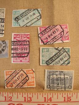 Lot of 12 Belgium postage stamps, canceled