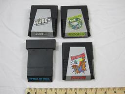 FOUR Vintage ATARI 2600 Games including Space Attack, Spider-Man, Frogger, and GI Joe Cobra Strike,