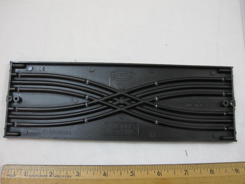 Aurora HO Scale Slot Track No. 1524 9 inch 2 lane "Crisscross Roadways" (Pair), in original box,