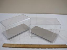 2 Plastic Display Cases for Model Cars with reflective bases, 4.5" x 9" x 5", 1 lb 8 oz