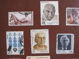 Lot of canceled India postage stamps