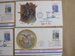 Lot of 7 First Day of Issue covers, including three 1988 Bicentennial of New York Statehood, three