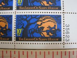 Full sheet of 50 10 cent The Legend of Sleepy Hollow US stamps, Scott # 1548