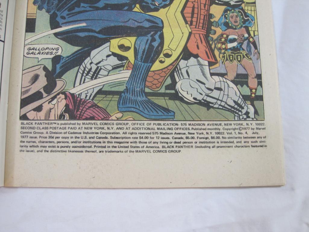 Six Marvel Black Panther Comic Books Issues 1-6, January 1976-November 1977, 11 oz
