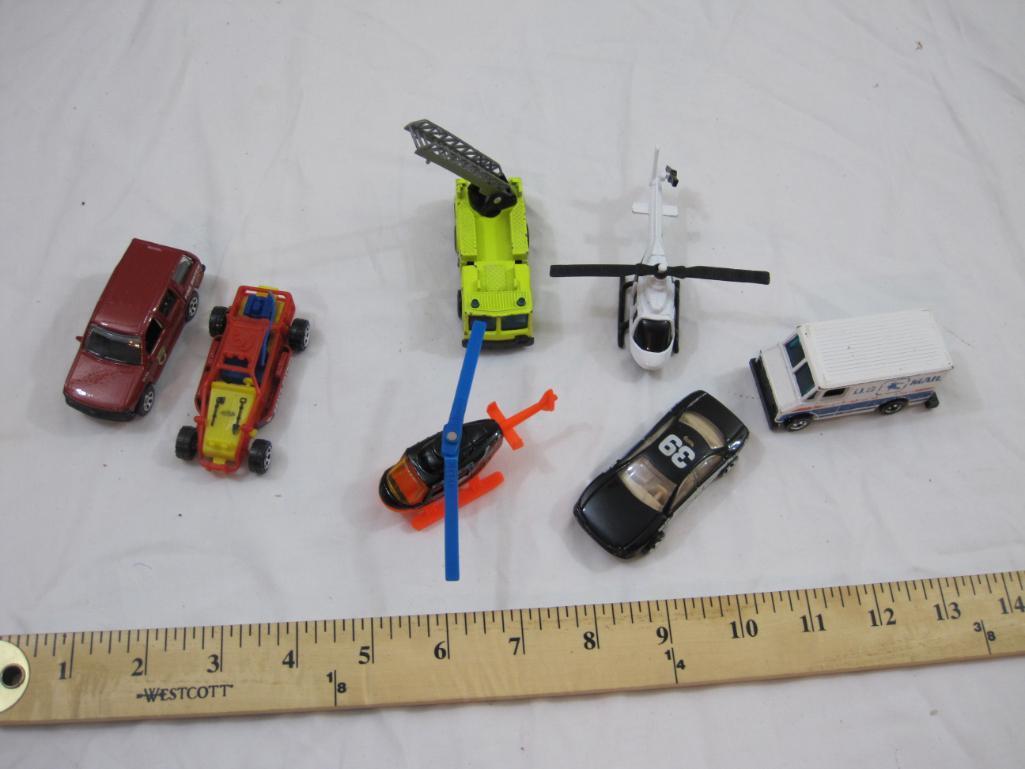 Lot of Miniature Service Vehicles from Hot Wheels, Matchbox, and more, 9 oz