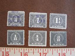 Lot of six 1914 Internal Revenue Proprietary stamps