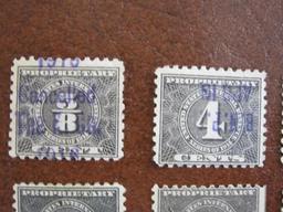 Lot of six 1914 Internal Revenue Proprietary stamps