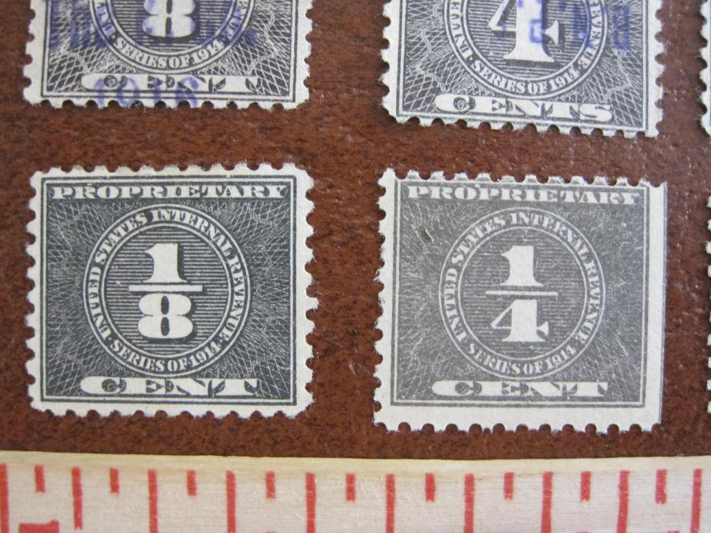 Lot of six 1914 Internal Revenue Proprietary stamps