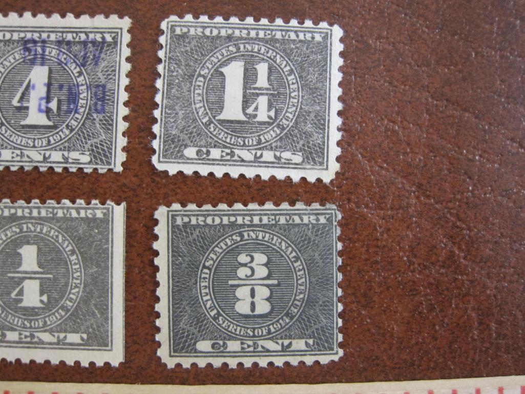 Lot of six 1914 Internal Revenue Proprietary stamps