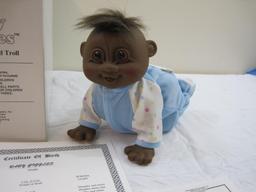 Baby Giggles Battery Operated Troll by Russ, in original box with certificate of authenticity, 2 lbs