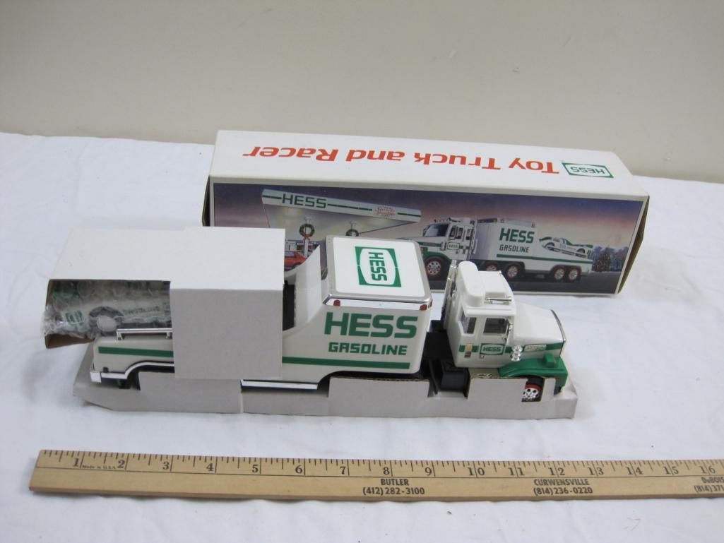 1988 Hess Toy Truck and Racer, in original box, 1 lb 4 oz