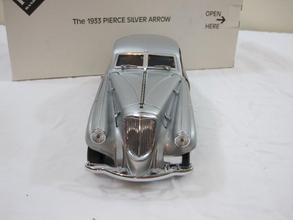 The 1933 Pierce Silver Arrow Diecast Model Car, The Danbury Mint, in original box, 2 lbs 3 oz