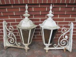 Two Large reclaimed outdoor Aluminum light fixtures, AS-IS