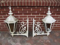 Two Large reclaimed outdoor Aluminum light fixtures, AS-IS