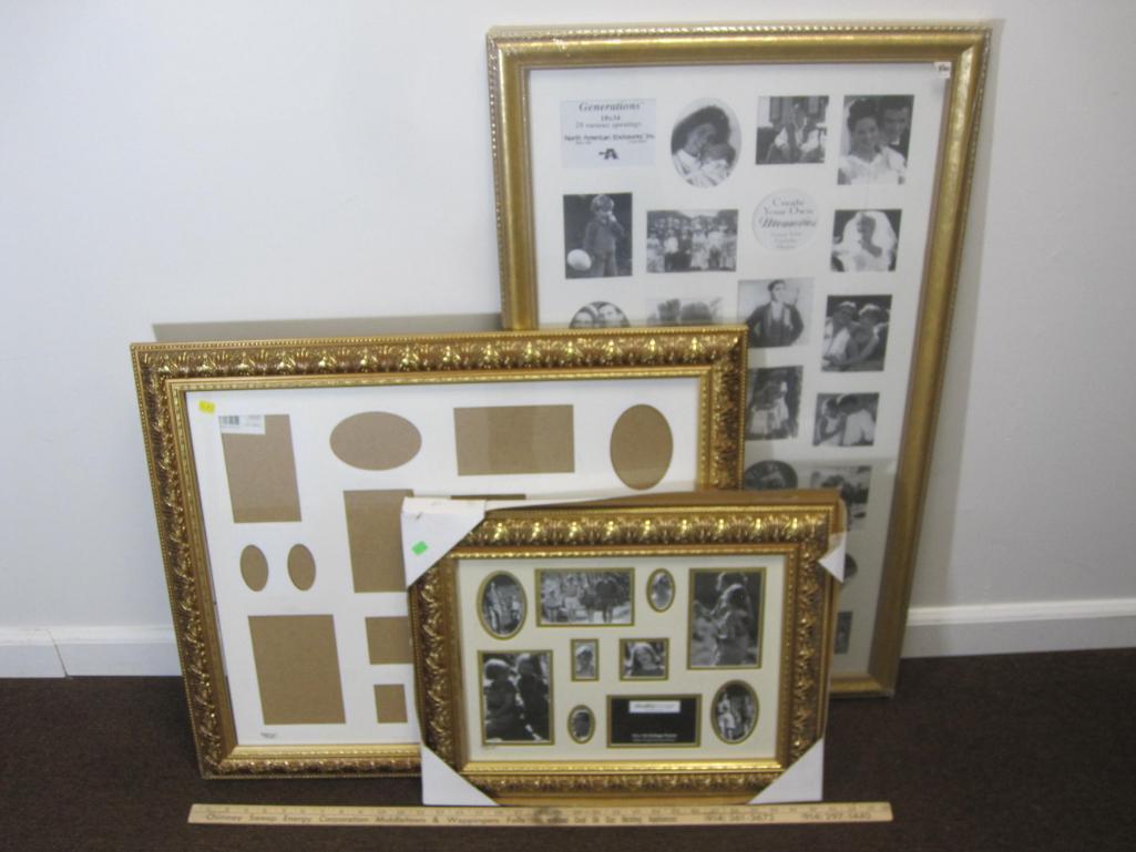 3 New Collage/Memories Photo Frames, 25x28, 18x34 and 12x16"