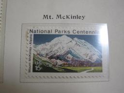 Completed official Scott album page including 1972 National Parks Centennial and Wildlife
