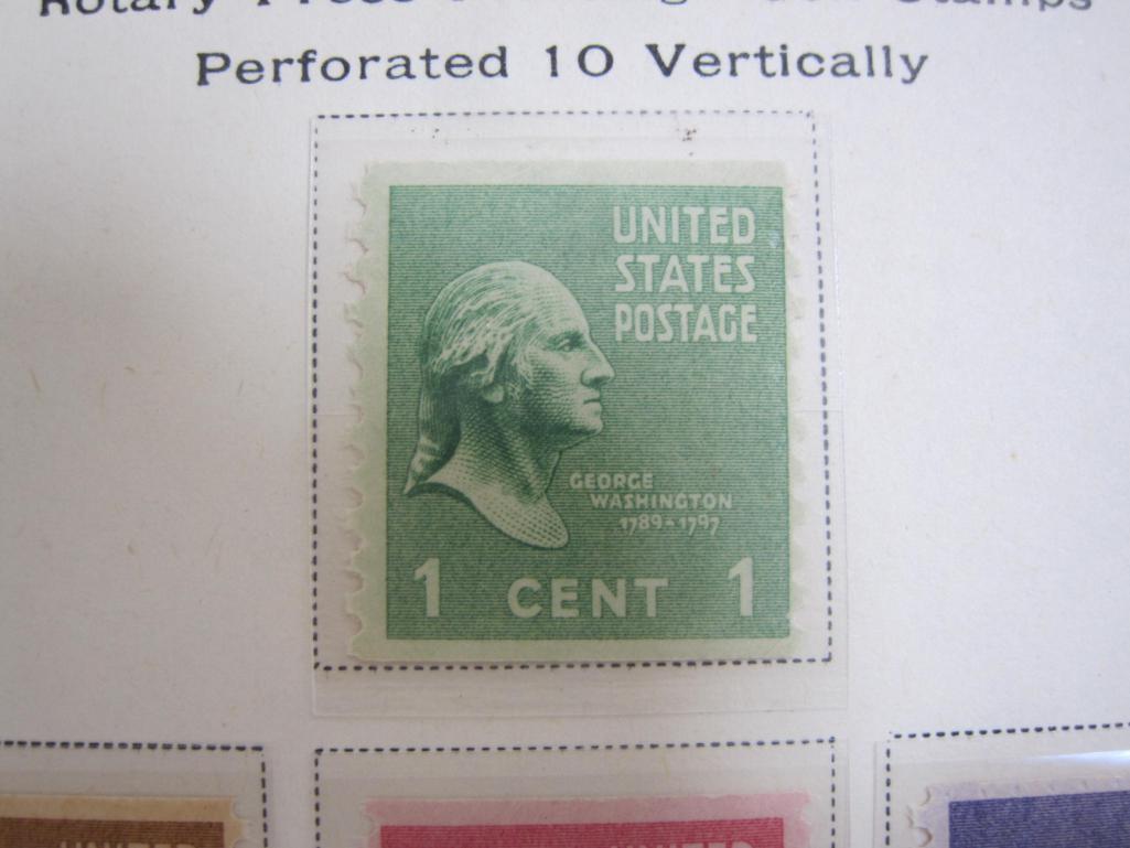 Completed official Scott album page including 1939 Rotary Press Printing - Coil Stamps Perforated 10