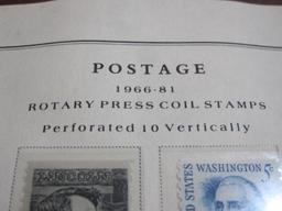 Completed official Scott album page including 1966-81 Rotary Press Coil Stamps, perforated 10