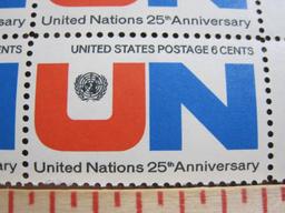 Block of 4 1970 6 cent United Nations US postage stamps, Scott # 1419