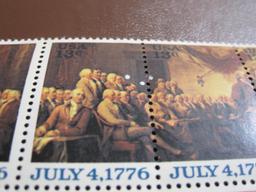 Block of 20 1976 13 cent Declaration of Independence US postage stamps, Scott # 1691-94