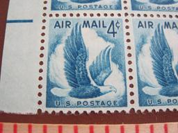 Block of 4 1954 4 cent Airmail Eagle US airmail stamps, Scott # C48