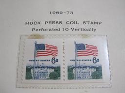 Completed official Scott album page including 1962-63 Rotary Press Coil Stamps perforated 10