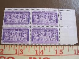 Block of 4 1953 3 cent American Bar Association US postage stamps, Scott # 1022