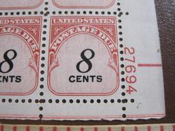 Block of 4 1959 8 cent Rotary Press US postage due stamps, Scott # J96