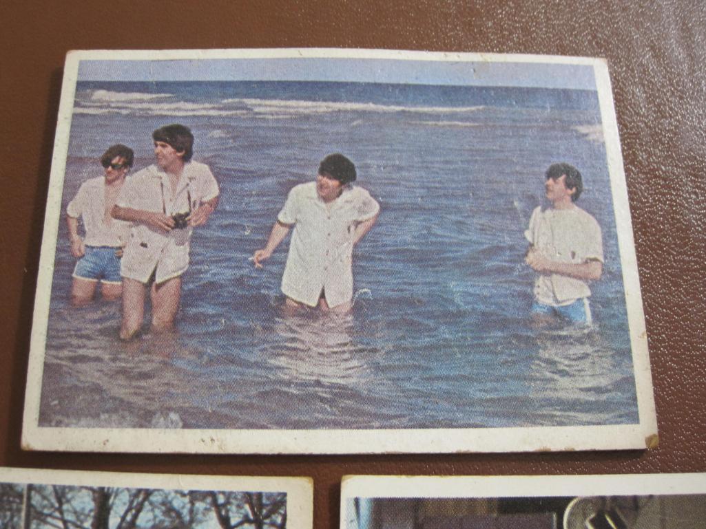 Three 1964 Beatles color cards by Topps, including #33, #37 and #58