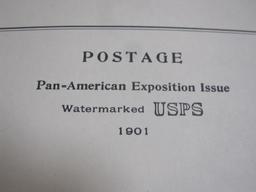 Completed official Scott album page inlcuding 1901 Pan-American Exhibition Issue; see pictures for
