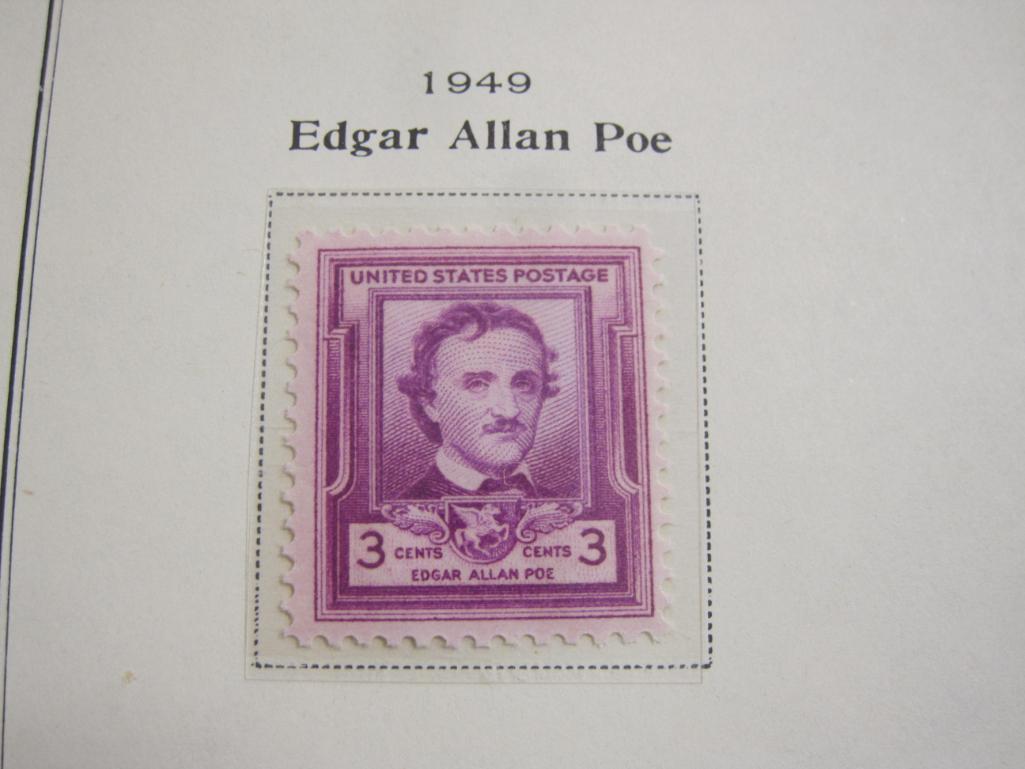 Completed official Scott album page including 1949 Puerto Rico Election, Edgar Allen Poe, 1959