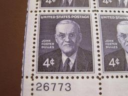 Block of 4 1960 John Foster Dulles 4 cent US postage stamps, #1172