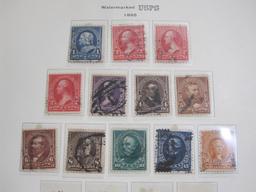 Partially completed official Scott album page including 1895 US postage stamps; see pictures for
