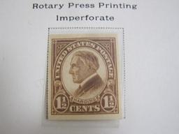 Partially complete official Scott album page inlcuding 1926-34 Rotary Press Printing Imperforate,