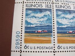 Block of 4 1968 Illinois Statehood Anniversary 6 cent US postage stamps, #1339