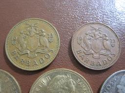 Lot of 7 coins from the Caribbean region, including the Bahama Islands, Jamaica, the Dominican