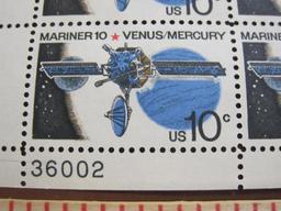 Block of 4 1975 10 cent Mariner 10 US postage stamps, Scott # 1557