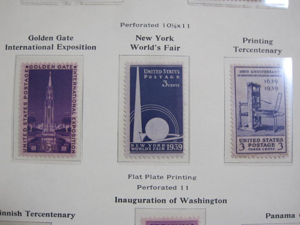 Completed official Scott album page including 1938 Constitution Ratification, New York World's Fair,