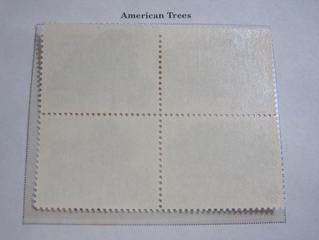 Completed official Scott album page including 1978 American owls, American Trees and Christmas; all