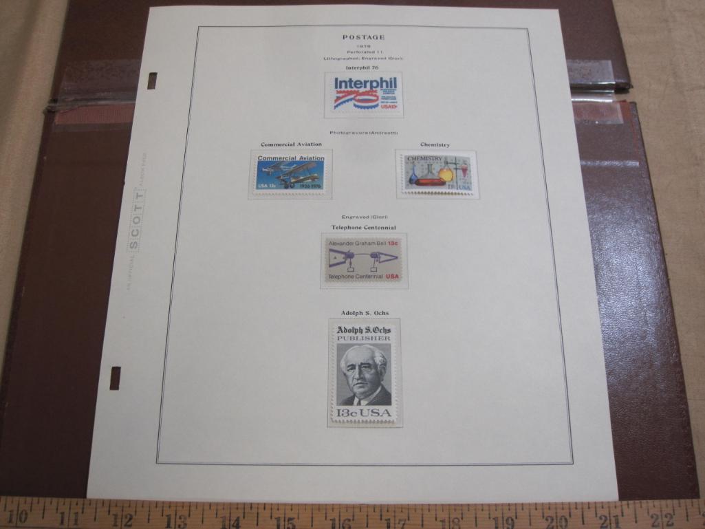 Completed official 1976 Scott album page including Commercial Aviation (1684), Chemistry (1685) and