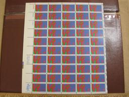 Full sheet of 50 1973 8 cent Love US postage stamps, Scott # 1973