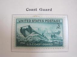 Completed official Scott album page including 1945 Coast Guard, Iwo Jima, Veterans of WWII and mroe;